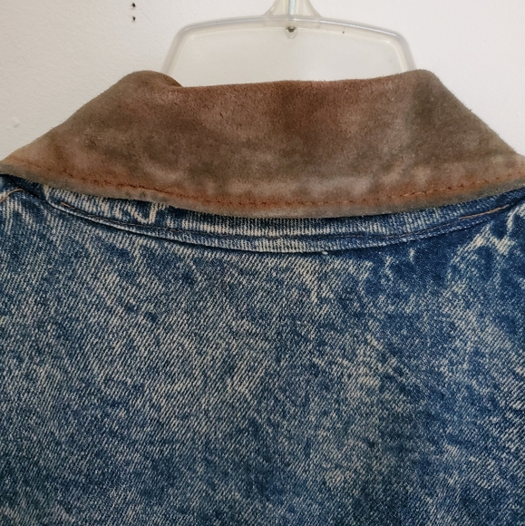 70s 80s Vintage Denim & Suede Western Jacket - Picture 8 of 16